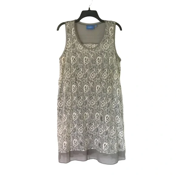 Simply Vera Vera Wang | Dresses | Simply Vera Wang Lace Overlay Dress Gray Large 36 | Poshmark Simply Vera Vera Wang | Dresses | Simply Vera Wang Lace Overlay Dress Gray Large 36 | Poshmark